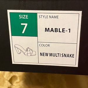 Rainbow snake skin mules